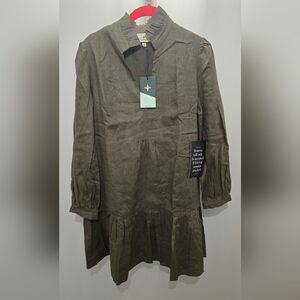 NWT Tuckernuck Olive Green Palmerston Linen  Dress